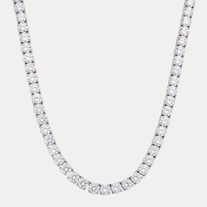 925 Sterling Silver 6mm Tennis Chain Necklace - CZ Or Moissanite