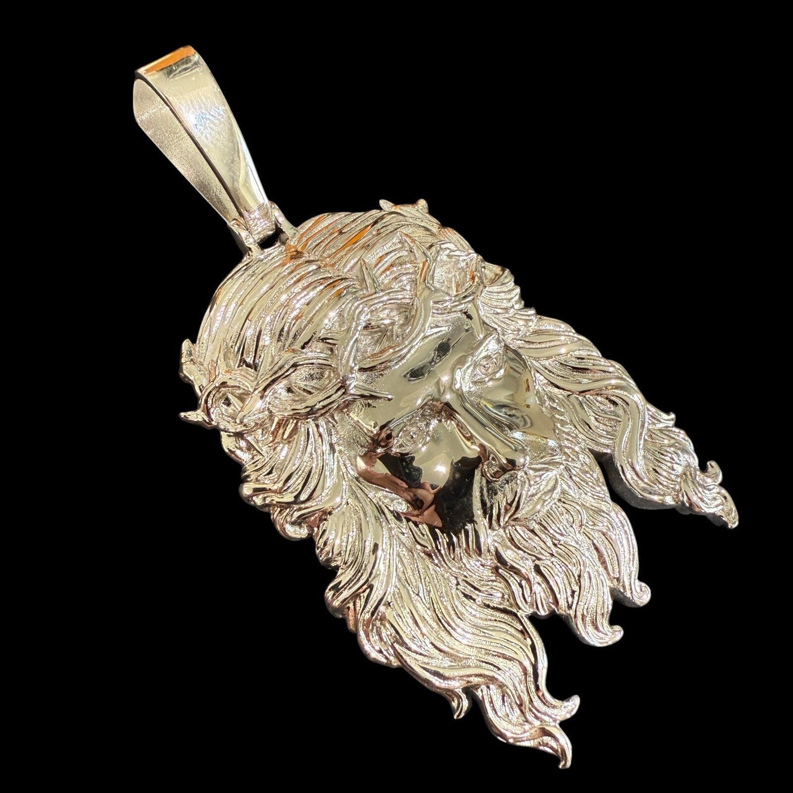 925 Sterling Silver Classic Jesus Piece Pendant - Large