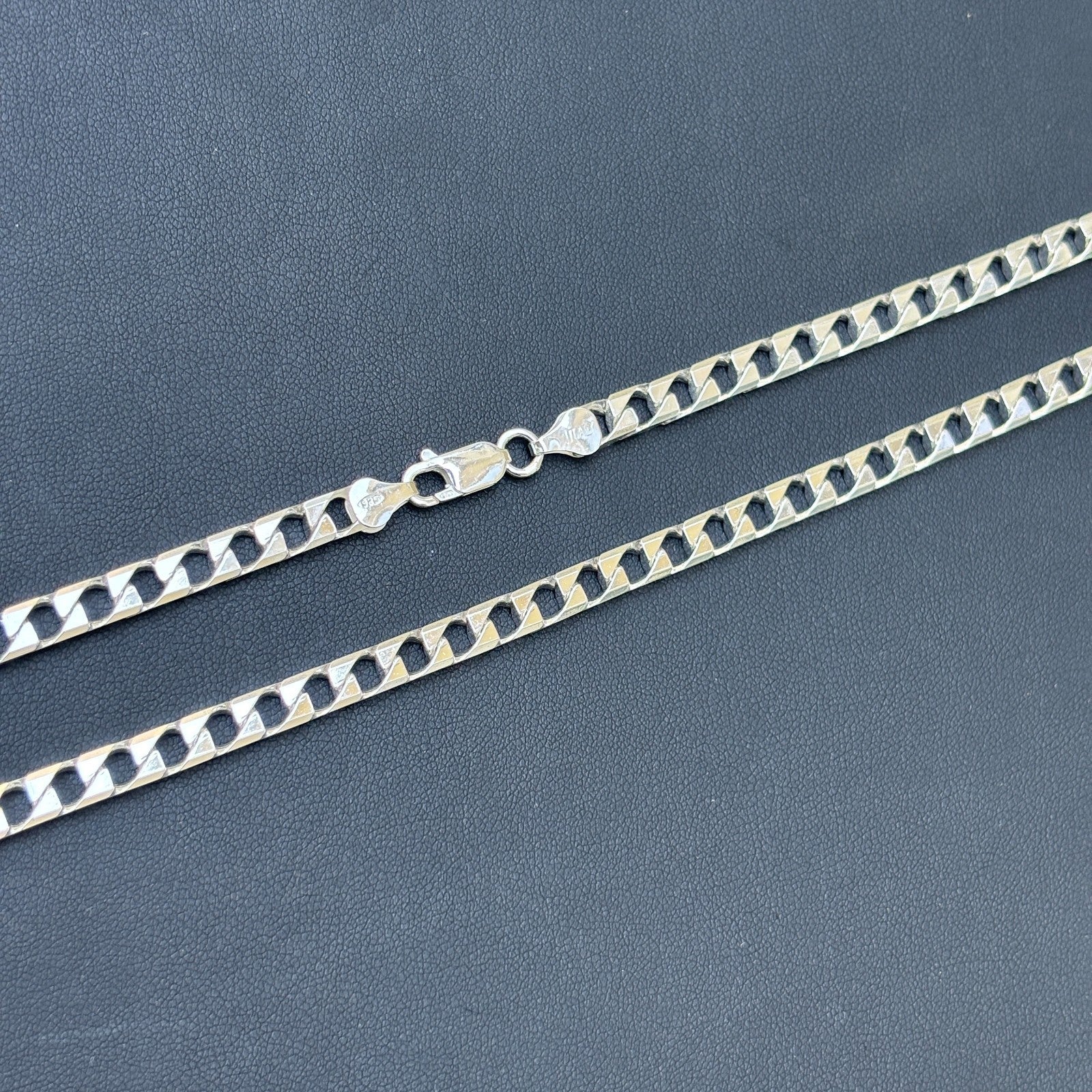 925 Sterling Silver 6mm Square Curb Chain Necklace