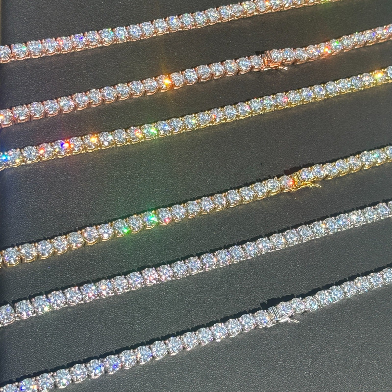 925 Sterling Silver 6mm Tennis Chain Necklace - CZ Or Moissanite