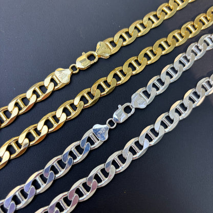 925 Sterling Silver 10mm Mariner Chain Necklace