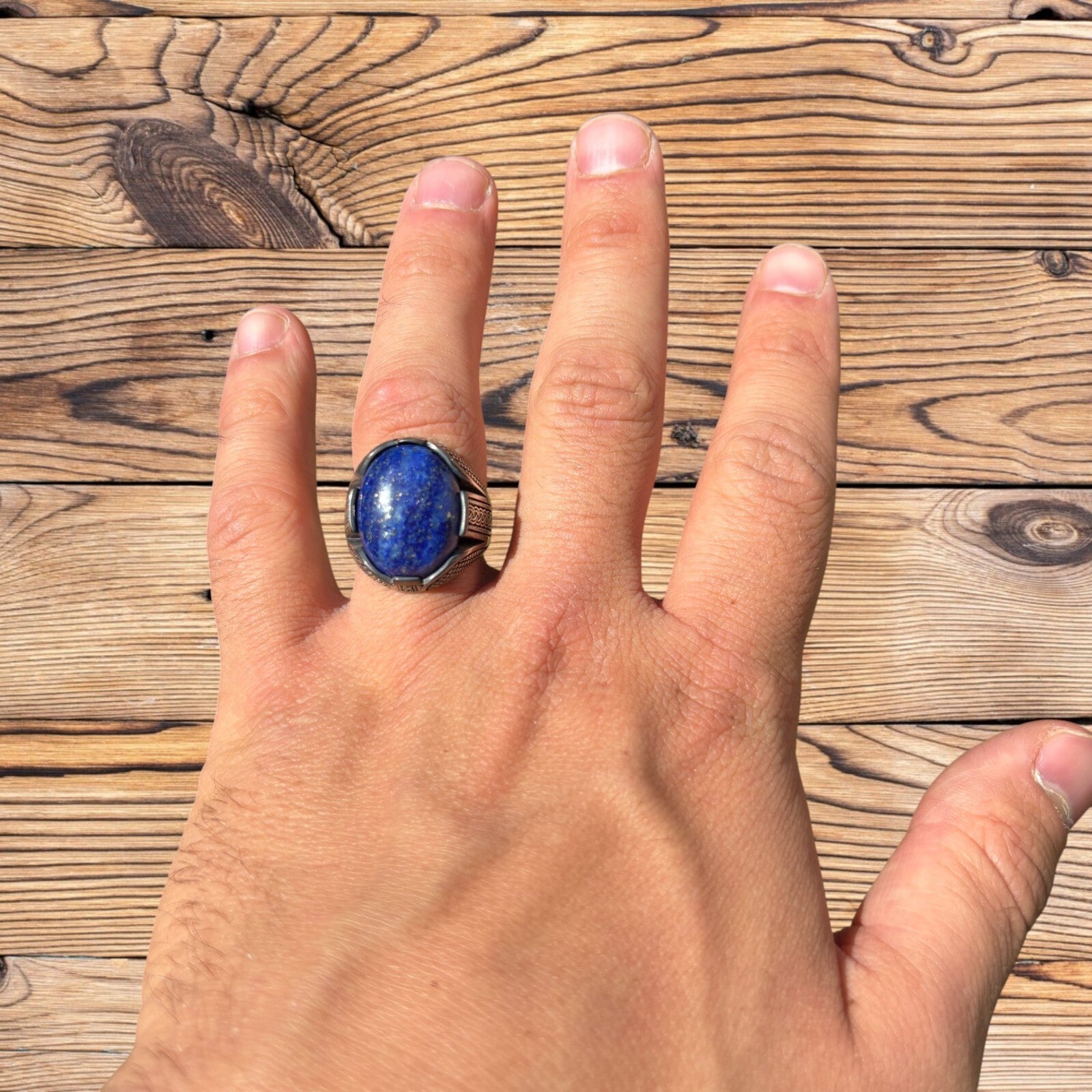 925 Sterling Silver Blue Lapis Ring
