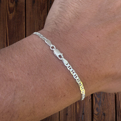 925 Sterling Silver 3mm Mariner Bracelet