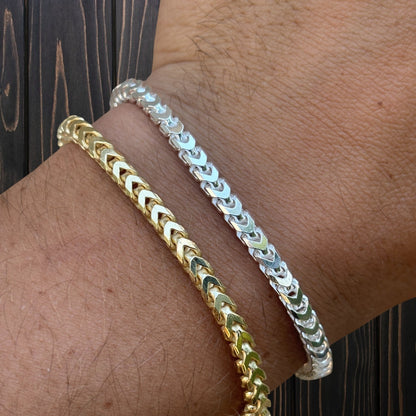 925 Sterling Silver 4mm Franco Bracelet