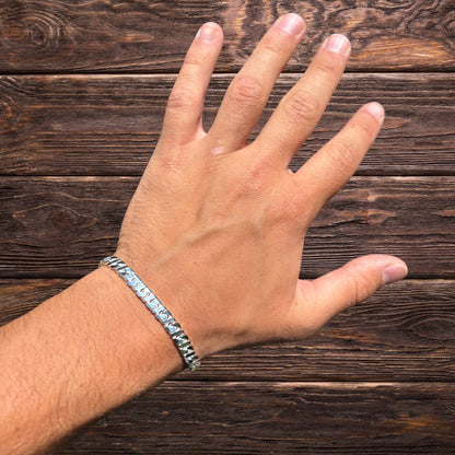 925 Sterling Silver 6mm Dollar Link Bracelet