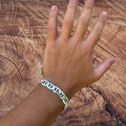 925 Sterling Silver 10mm Mariner Bracelet