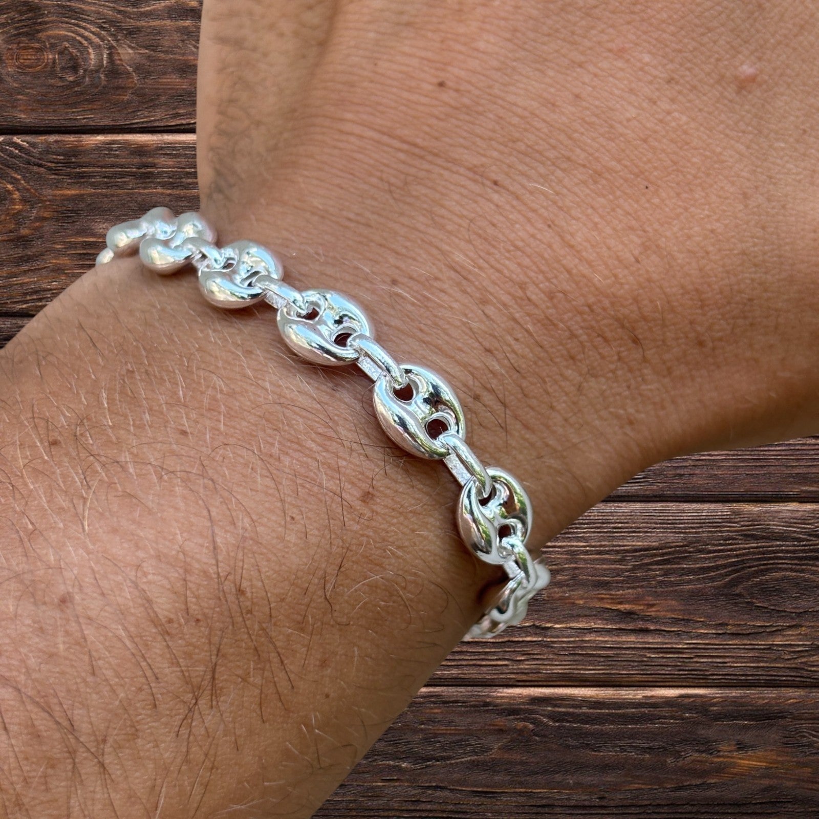 925 Sterling Silver 8mm Puffed Gucci Bracelet