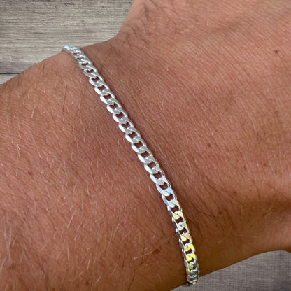 925 Sterling Silver 3mm Curb Bracelet