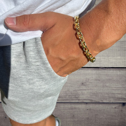 925 Sterling Silver 8mm Anchor Cable Bracelet