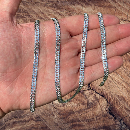 925 Sterling Silver 6mm Double Curb Chain Necklace