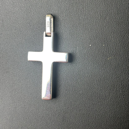 925 Sterling Silver Wooden Cross Pendant - Small