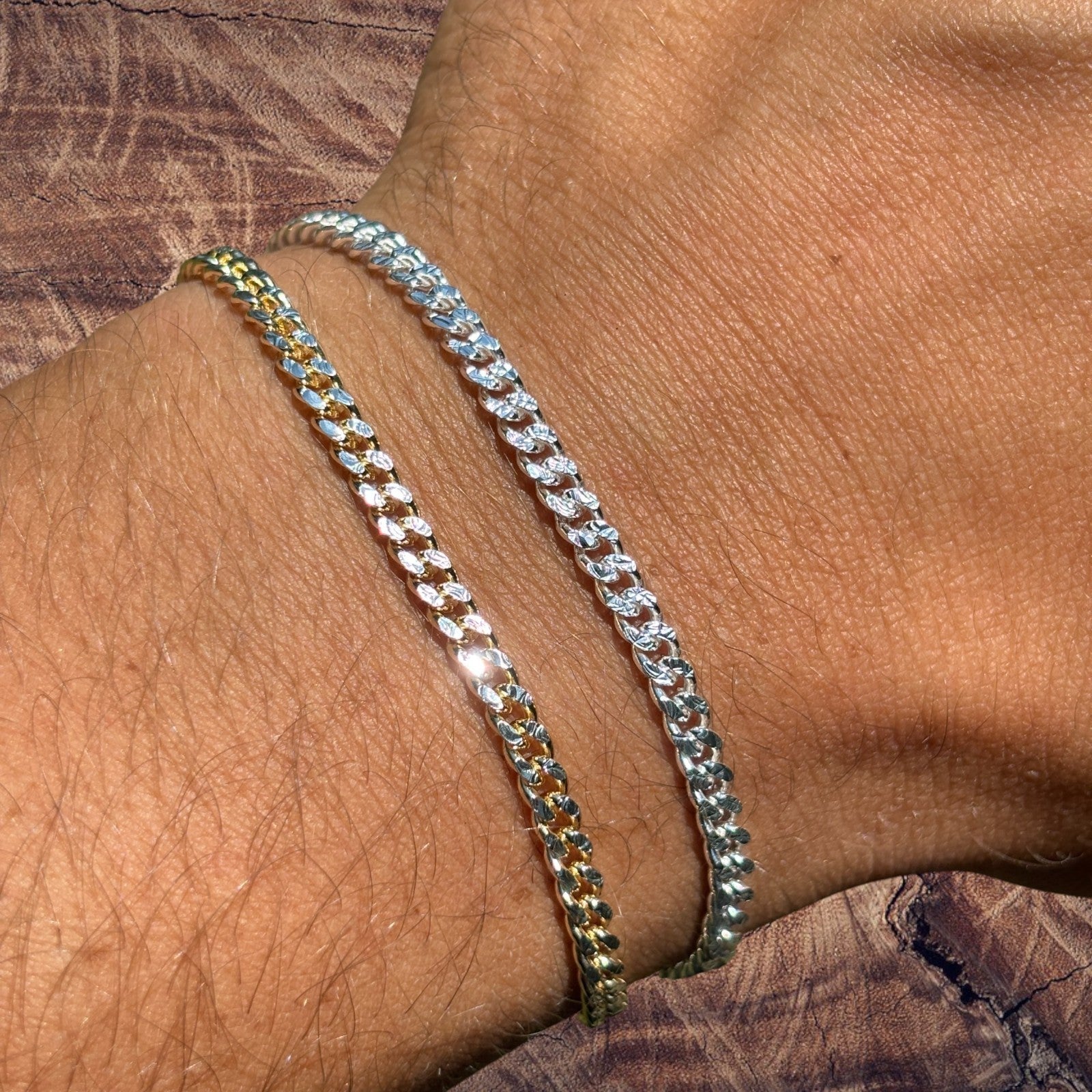 925 Sterling Silver 3mm Diamond Cut Miami Cuban Bracelet