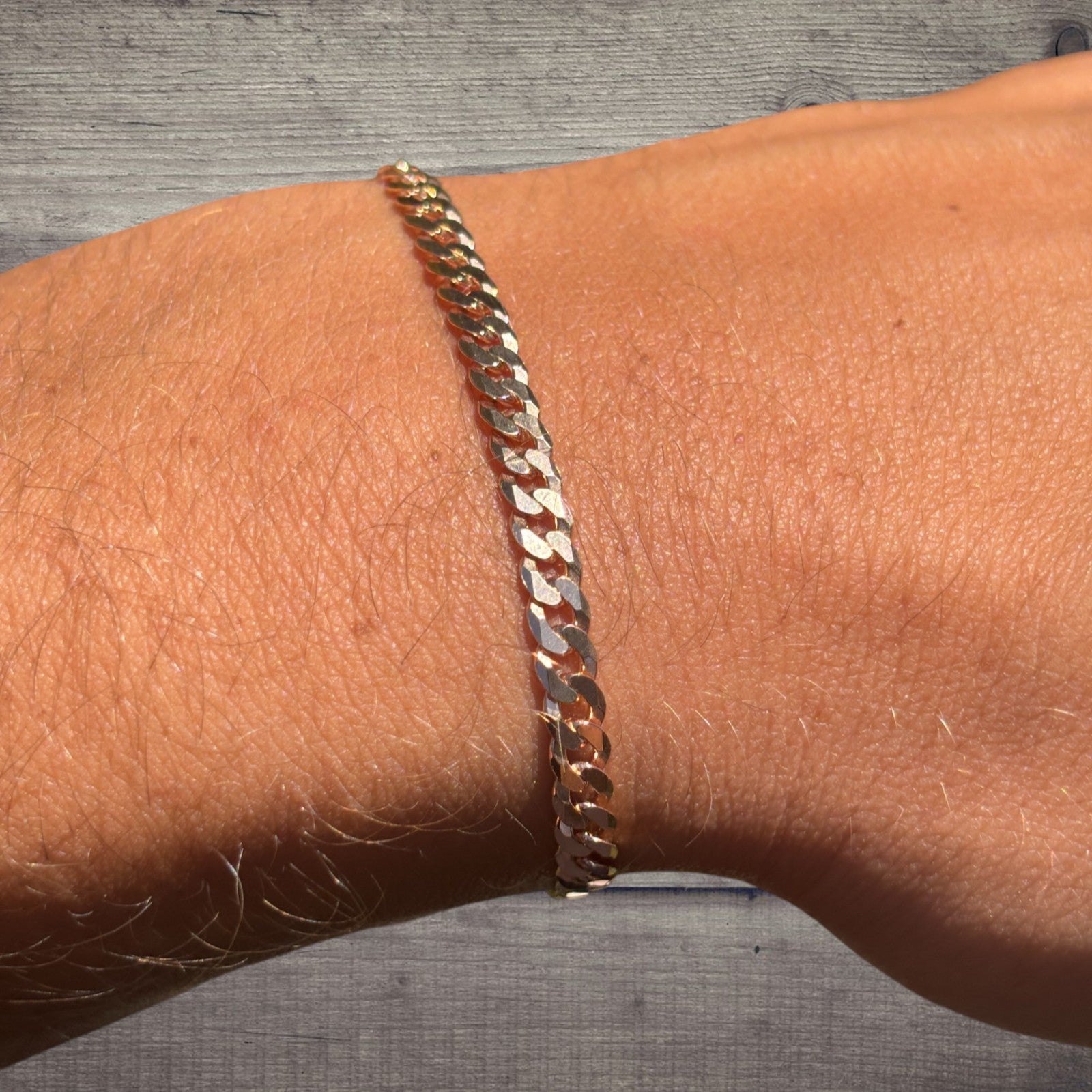 925 Sterling Silver 4mm Flat Curb Bracelet