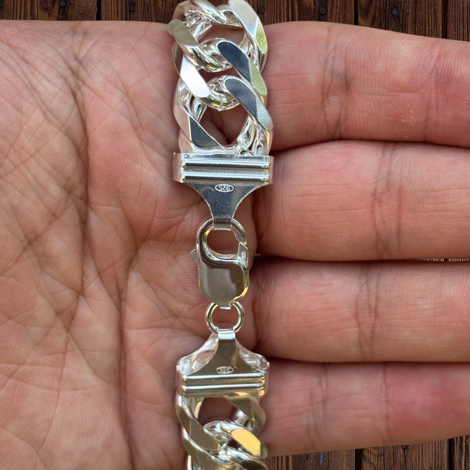 925 Sterling Silver 16mm Double Curb Chain Necklace