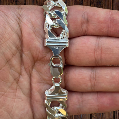 925 Sterling Silver 16mm Double Curb Chain Necklace