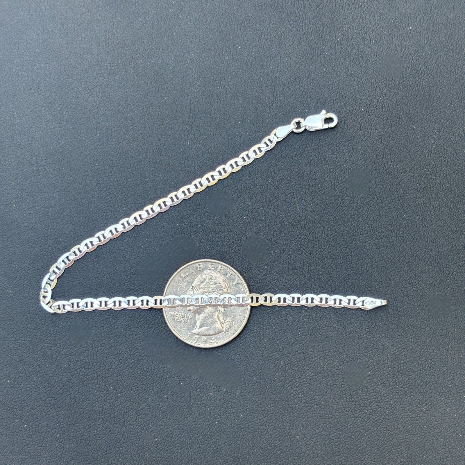925 Sterling Silver 3mm Mariner Bracelet
