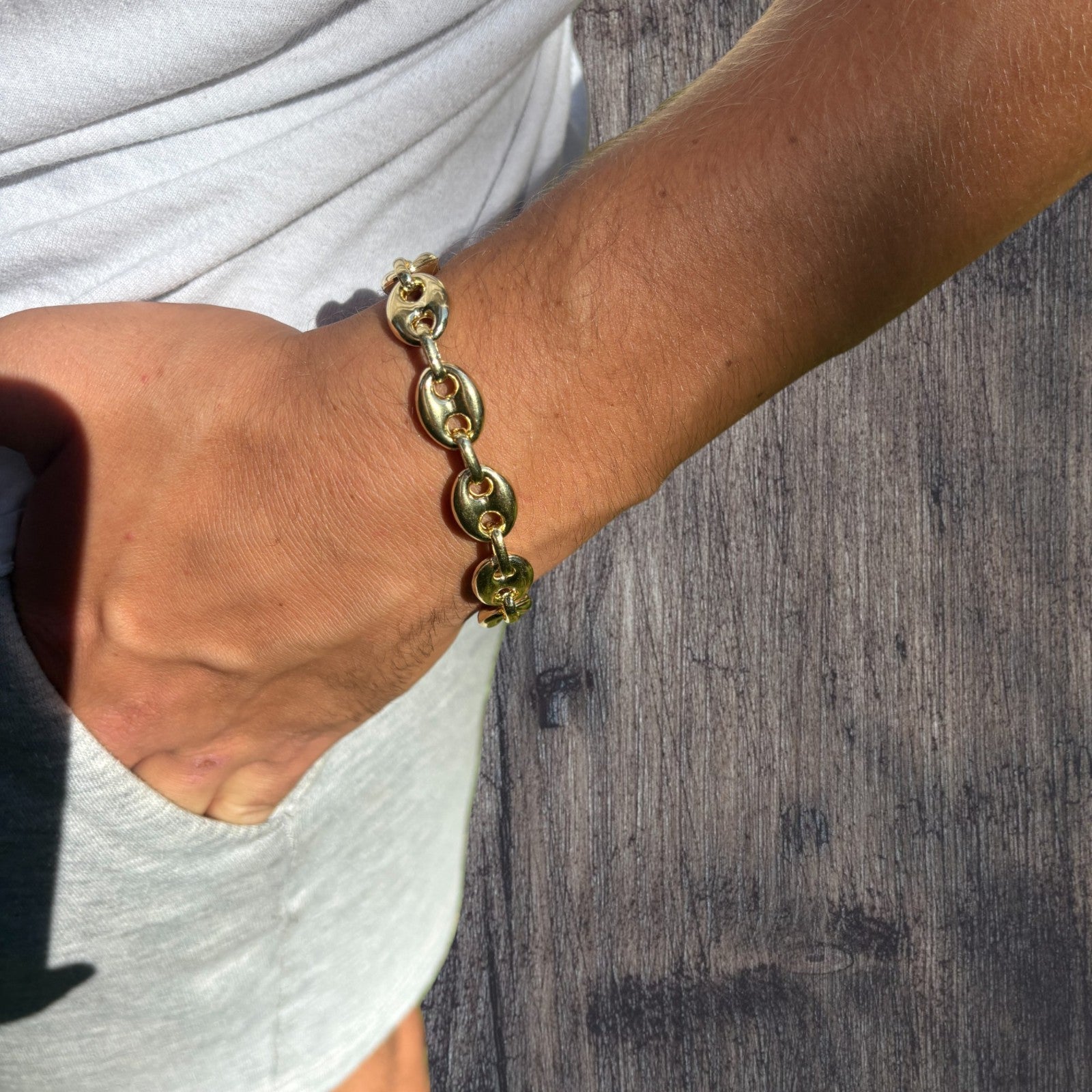 925 Sterling Silver 12mm Puffed Gucci Bracelet