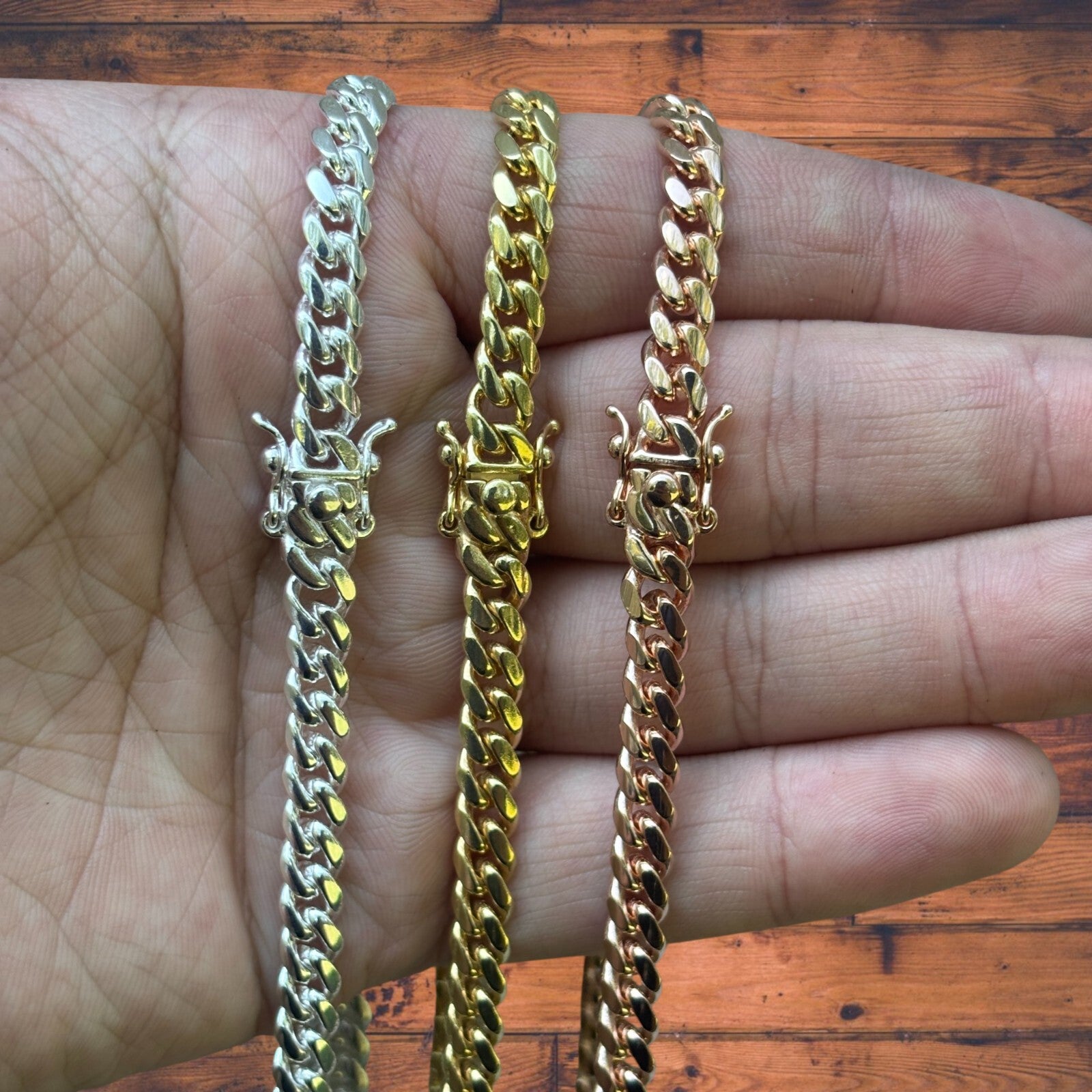 925 Sterling Silver 6mm Miami Cuban W. Box Clasp Chain Necklace