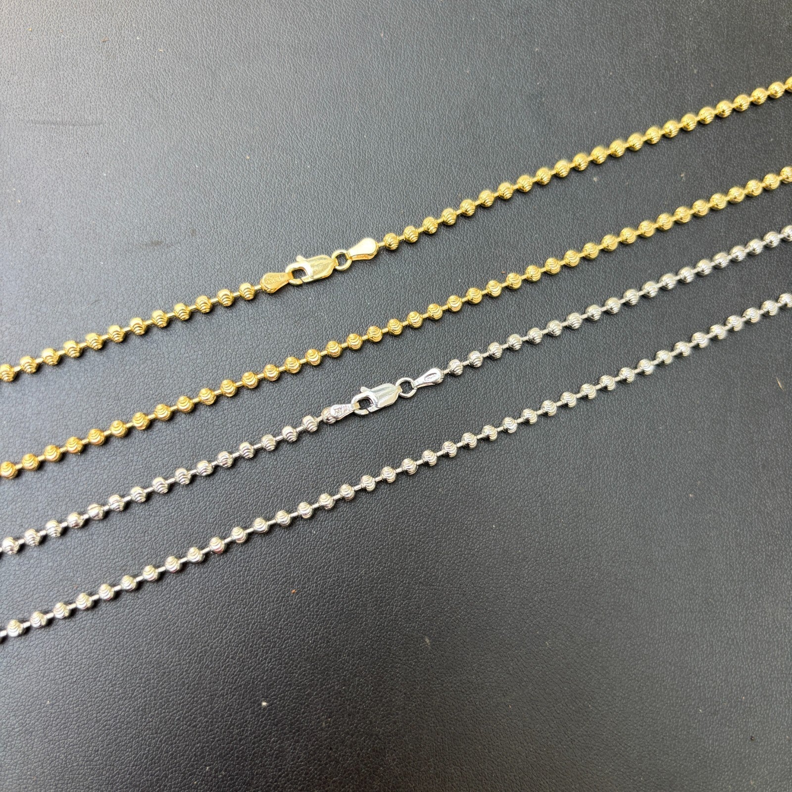 925 Sterling Silver 3mm Bead Chain Necklace