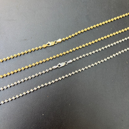 925 Sterling Silver 3mm Bead Chain Necklace