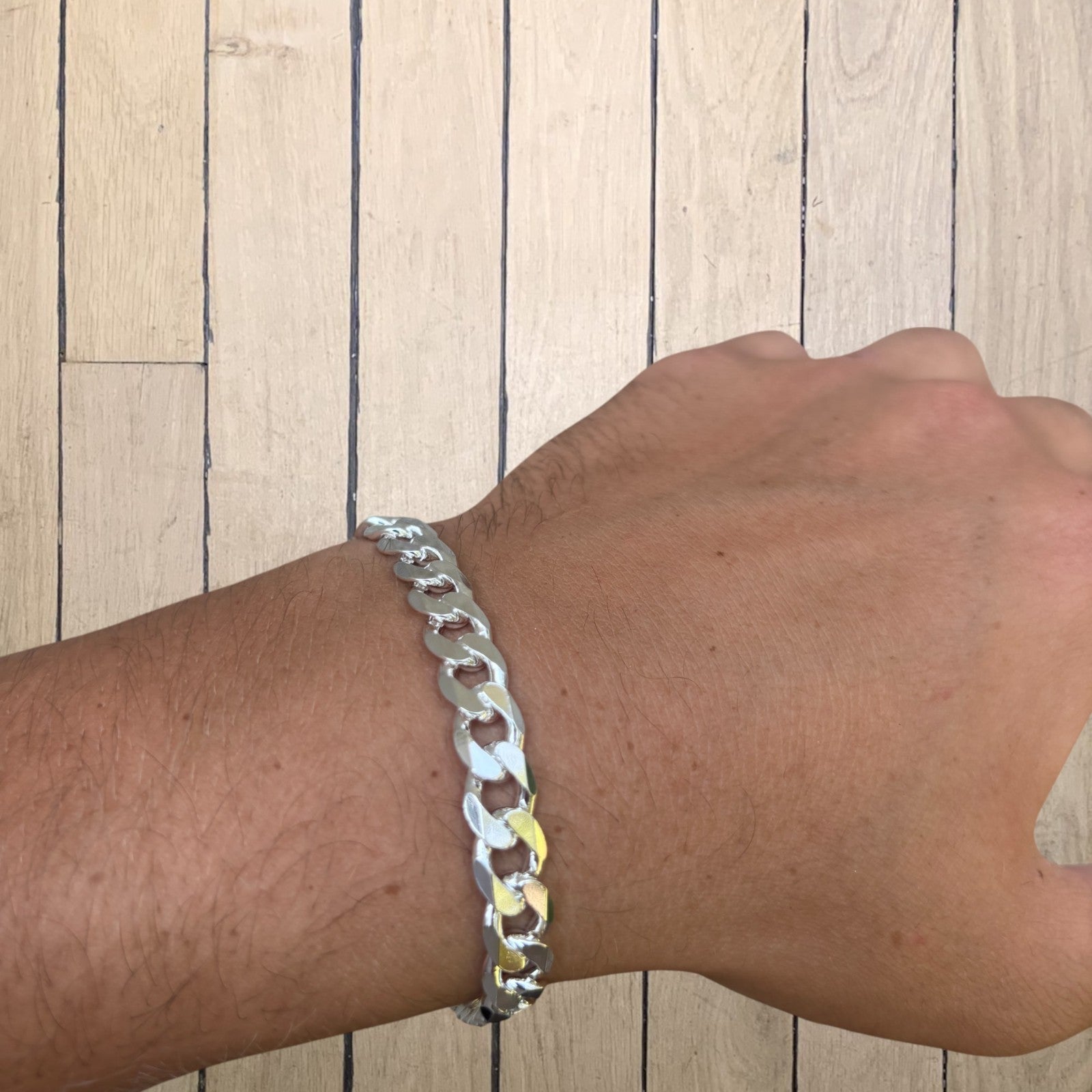 925 Sterling Silver 8mm Curb Bracelet