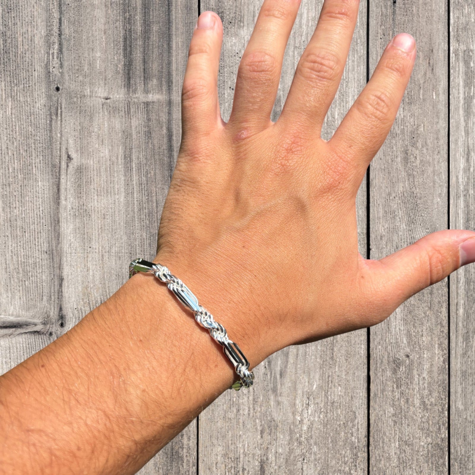 925 Sterling Silver 6mm Figarope Milano Bracelet