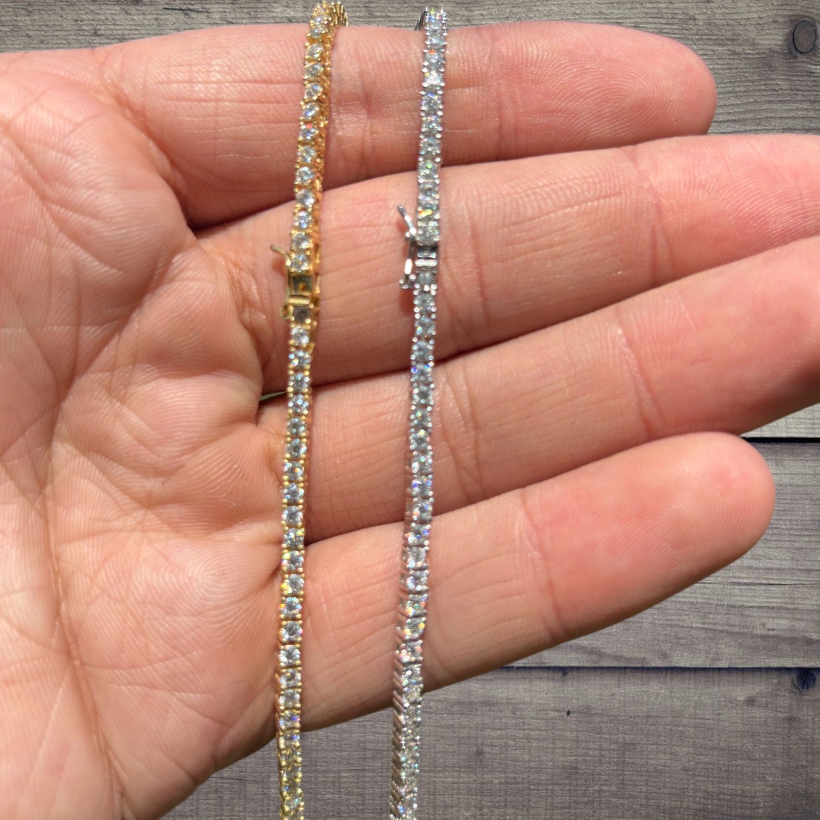 925 Sterling Silver 2mm Tennis Chain Necklace - CZ Or Moissanite