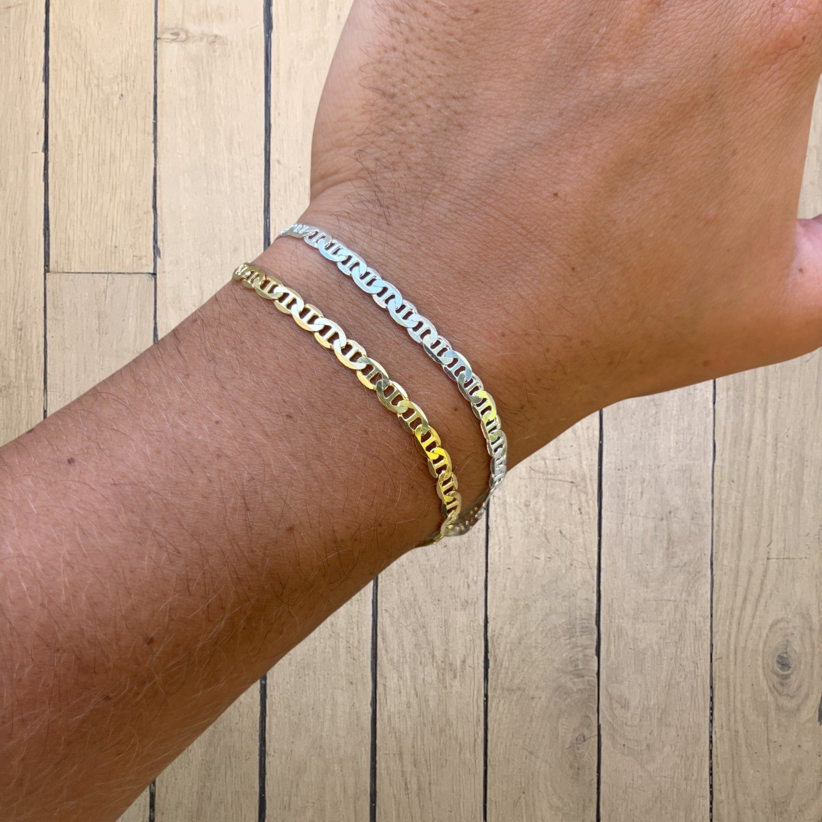 925 Sterling Silver 4mm Mariner Bracelet