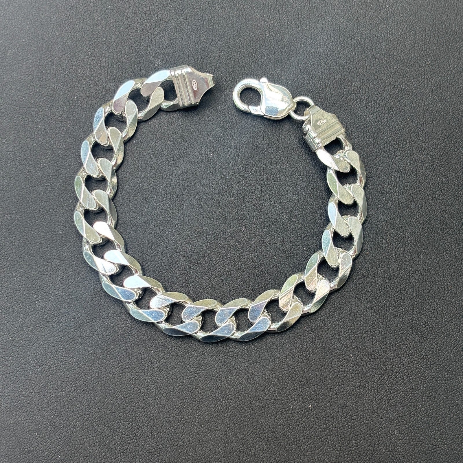 925 Sterling Silver 12mm Curb Bracelet