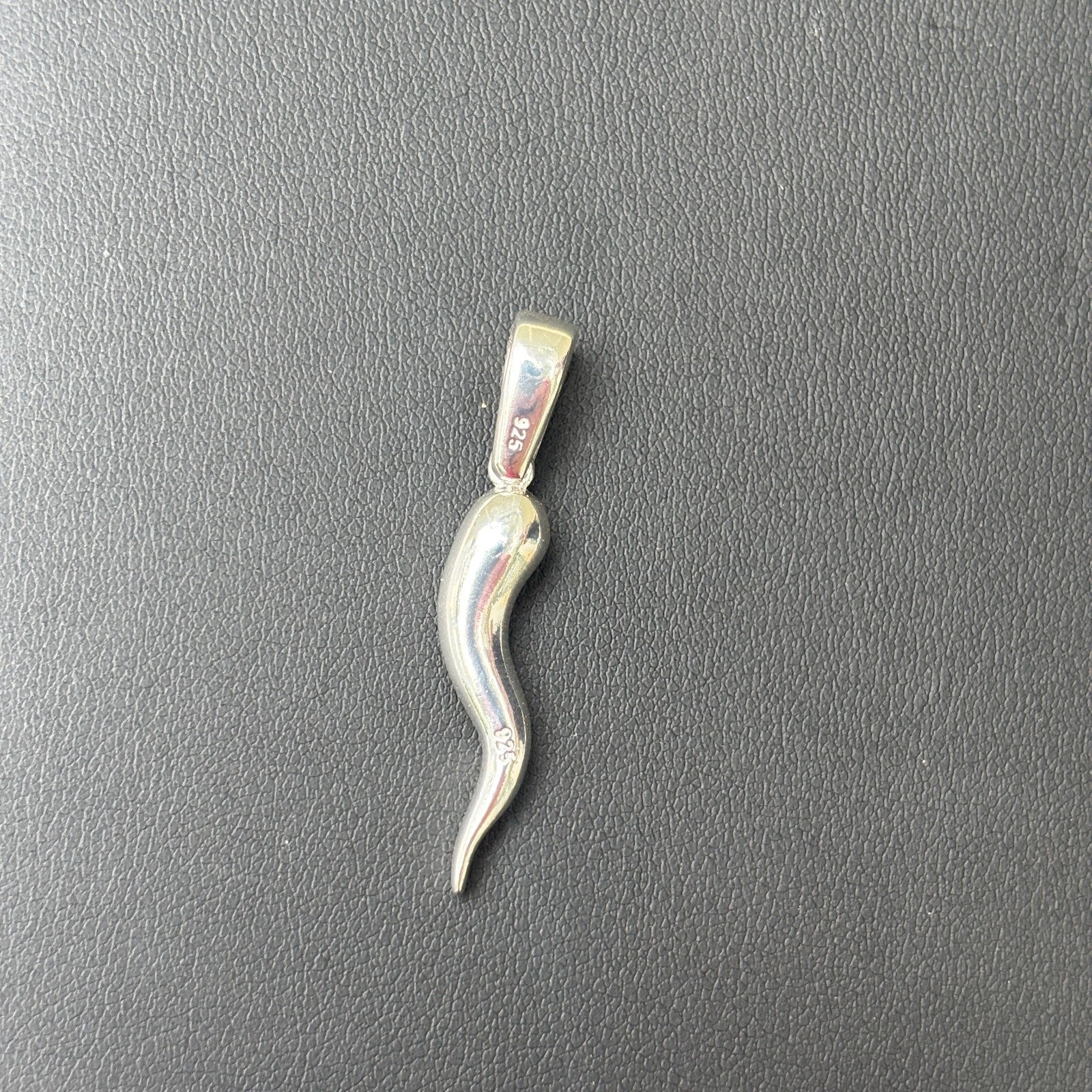 925 Sterling Silver Italian Horn Pendant