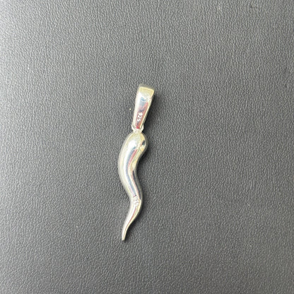 925 Sterling Silver Italian Horn Pendant