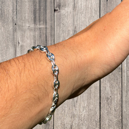 925 Sterling Silver 6mm Puffed Gucci Bracelet