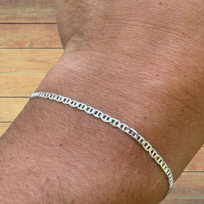 925 Sterling Silver 2.5mm Mariner Bracelet