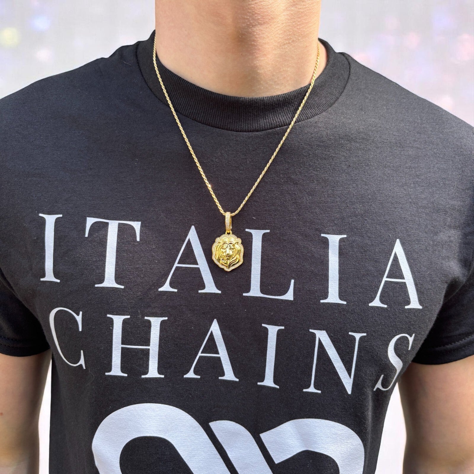 925 Sterling Silver Lion Head Pendant With Moissanite - Small