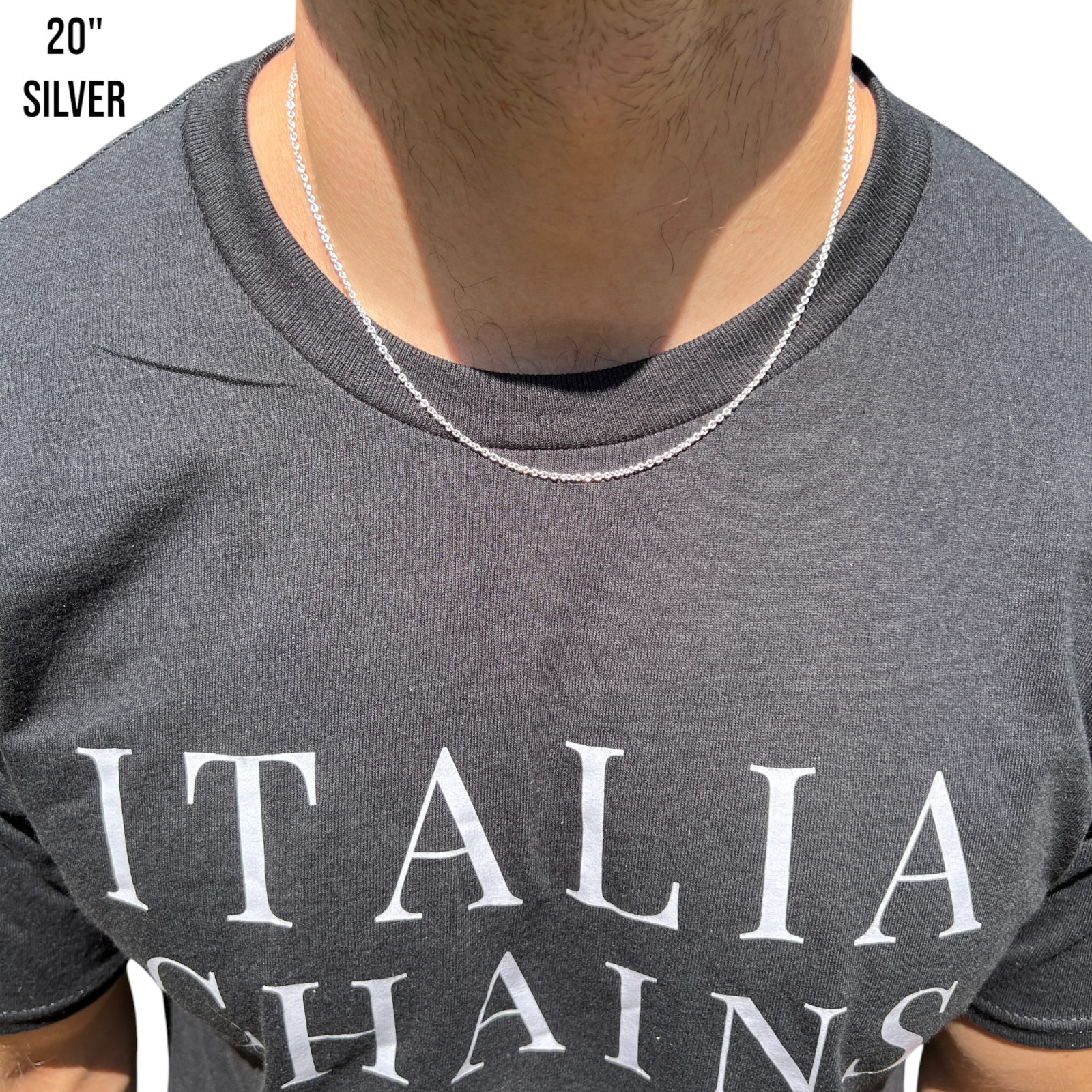 925 Sterling Silver 2mm Cable Chain Necklace