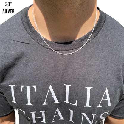 925 Sterling Silver 2mm Cable Chain Necklace