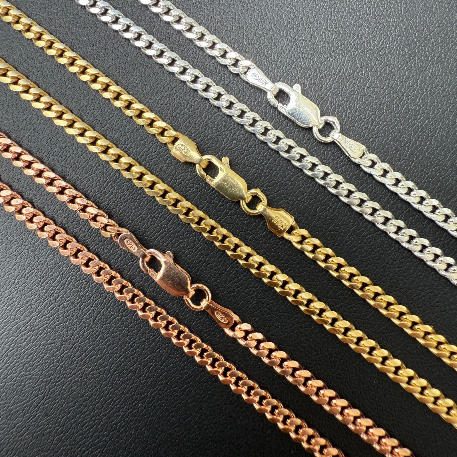 925 Sterling Silver 2.5mm Miami Cuban Chain Necklace