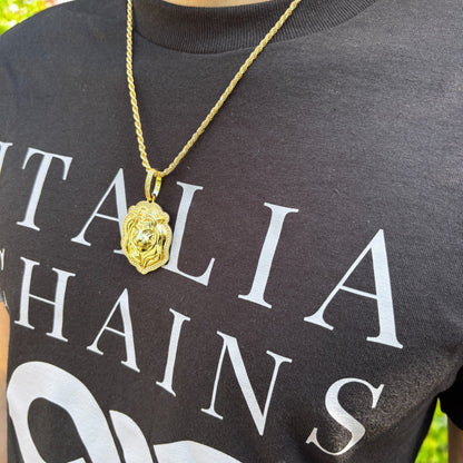 925 Sterling Silver Lion Head Pendant With Moissanite - Medium