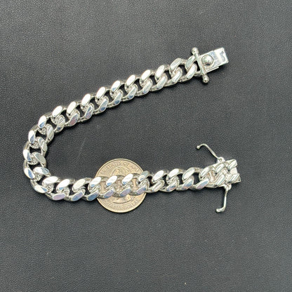 925 Sterling Silver 10mm Miami Cuban W. Box Clasp Bracelet