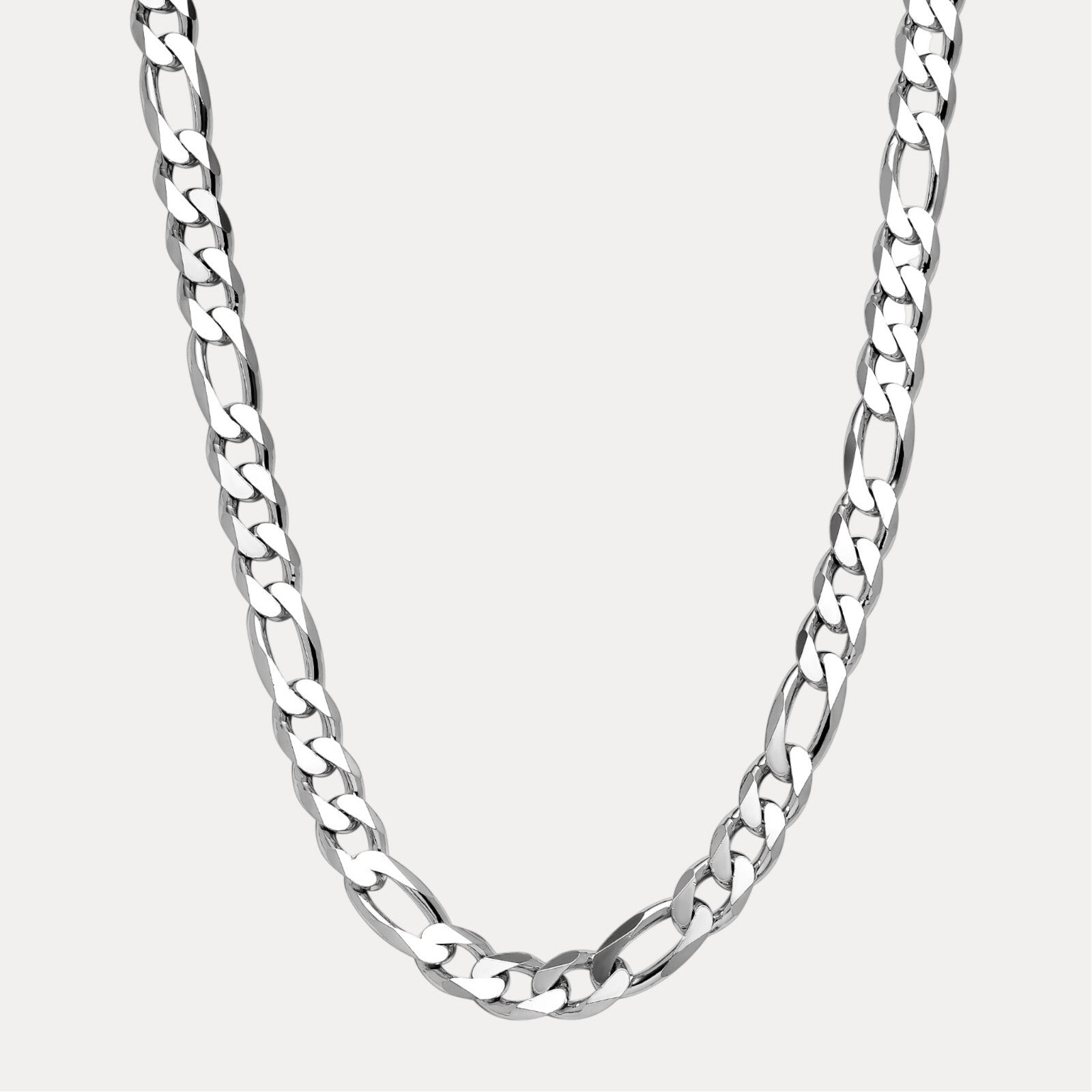 925 Sterling Silver 15mm Figaro Chain Necklace