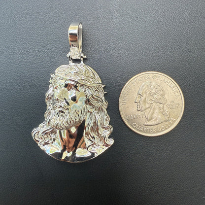925 Sterling Silver Passion Of The Christ Jesus Piece Pendant - Medium