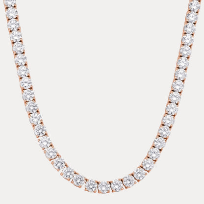 925 Sterling Silver 7mm Tennis Chain Necklace - CZ Or Moissanite