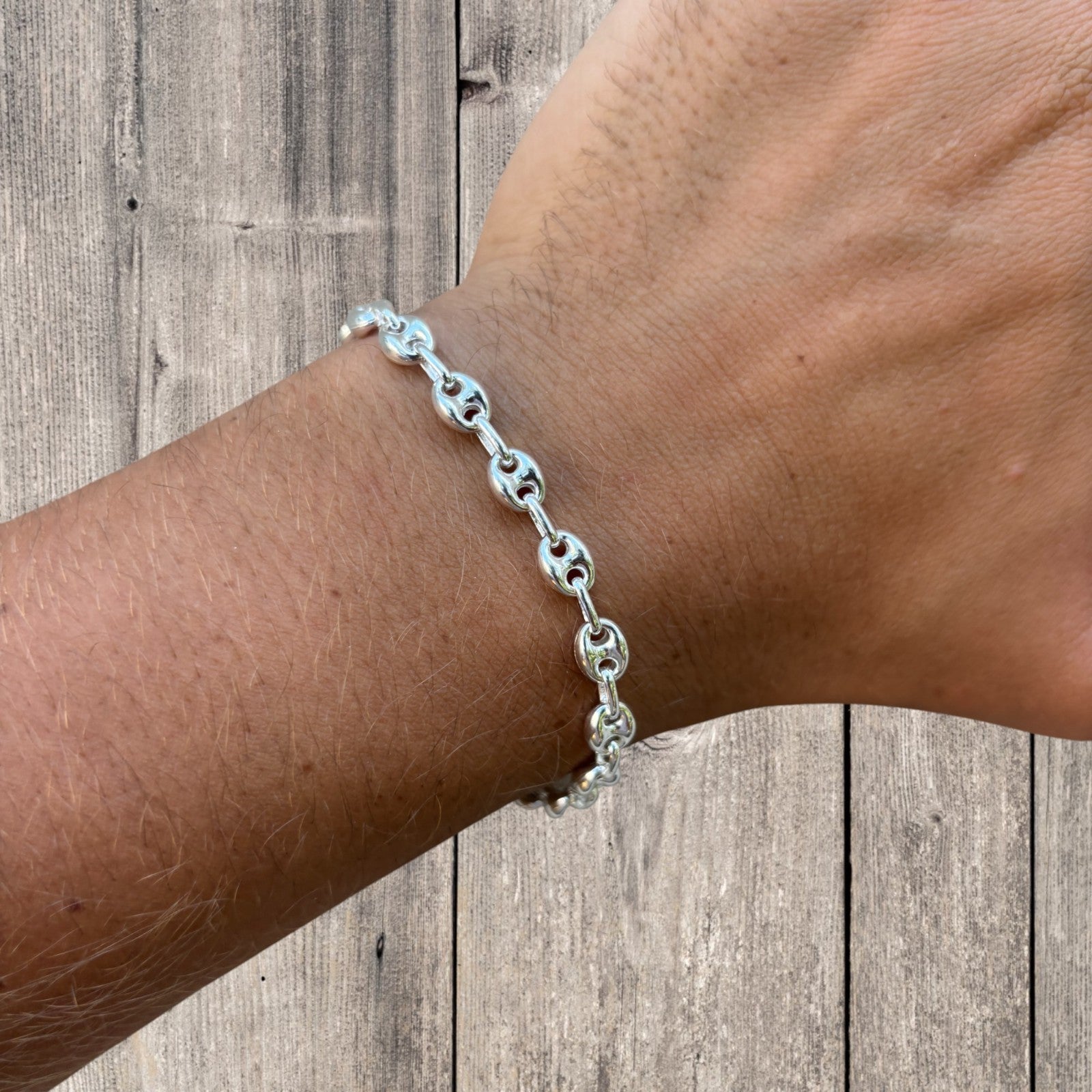 925 Sterling Silver 6mm Puffed Gucci Bracelet