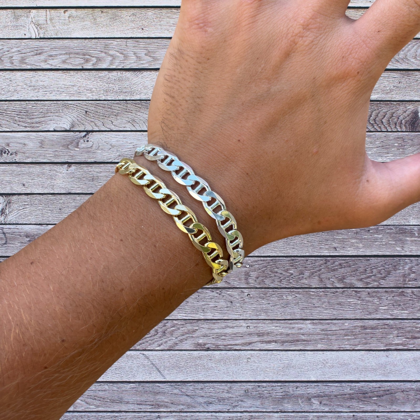 925 Sterling Silver 8mm Mariner Bracelet