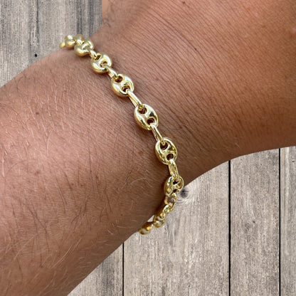 925 Sterling Silver 6mm Puffed Gucci Bracelet