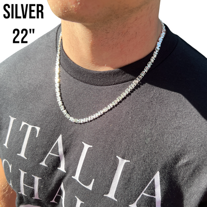 925 Sterling Silver 5mm Flat Byzantine Chain Necklace