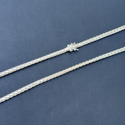 925 Sterling Silver 5mm Rounded Franco Chain Necklace