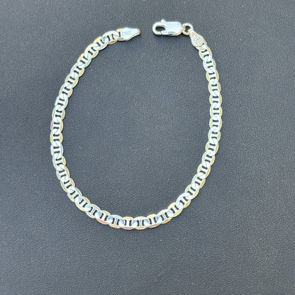 925 Sterling Silver 4mm Mariner Bracelet