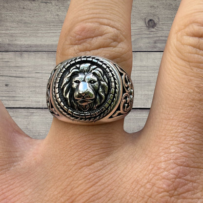925 Sterling Silver Lion Ring