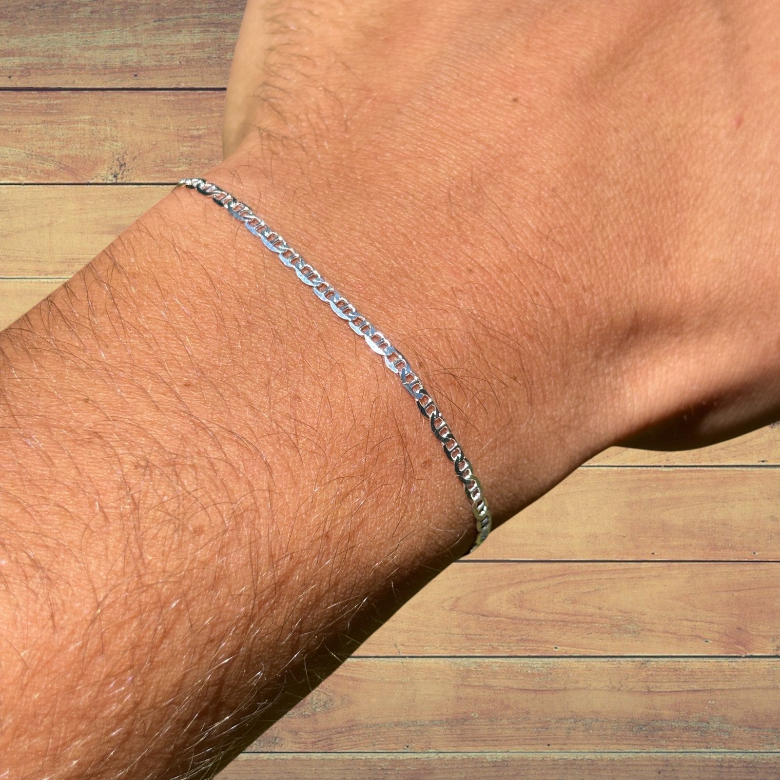 925 Sterling Silver 2.5mm Mariner Bracelet